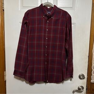 Vintage Pendleton 100% Wool Button Down Flannel Red Plaid Men’s Large USA Made